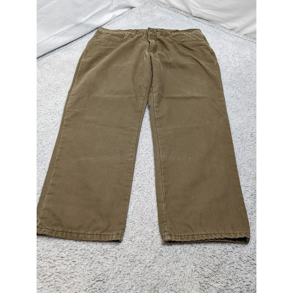 Lee Flannel Lined Relaxed Fit Brown Mens Jeans 38x30 Workwear Streetwear